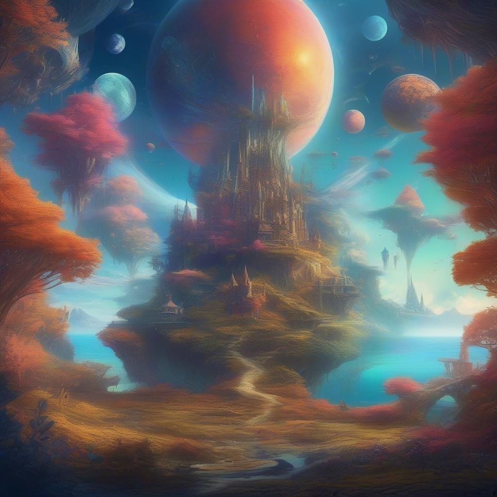 A vibrant fantasy landscape with magical elements set in a mystical gaming world.