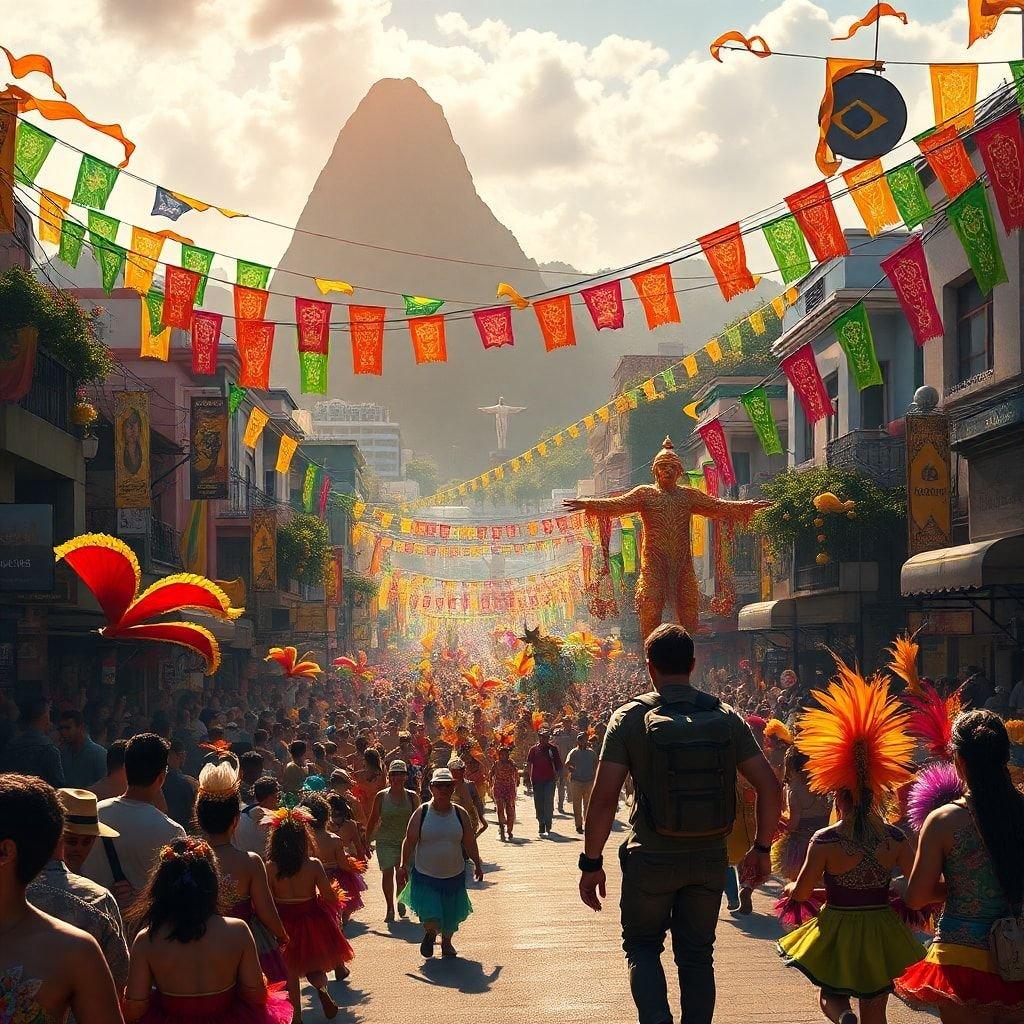 Experience the energy and excitement of Rio de Janeiro's street festival, where vibrant costumes, lively music, and stunning architecture come together to create an unforgettable experience.