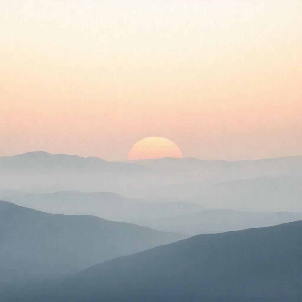 This minimalist sunset wallpaper captures the serene beauty of a sunset over a mountain range, perfect for desktop and mobile use.