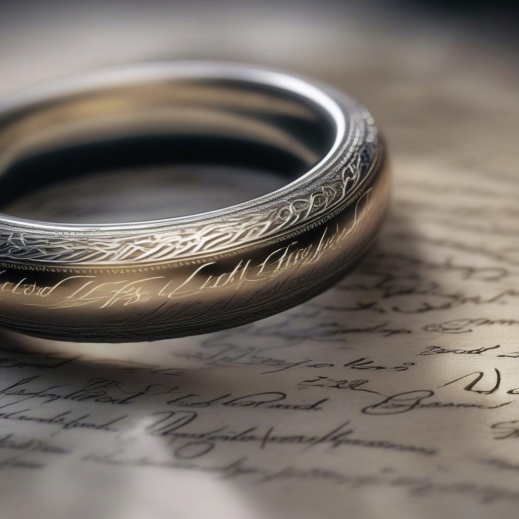 A ring symbolizing the epic journey from a simple beginning to an unforgettable adventure, reminiscent of tales from the silver screen.