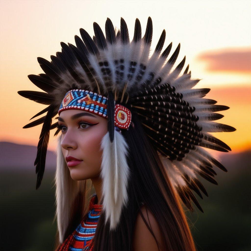 This stunning wallpaper features a beautiful Native American woman, capturing the essence of cultural heritage and tradition. The image showcases the rich diversity of Native American culture, with intricate headdresses and vibrant colors that evoke a sense of pride and identity.