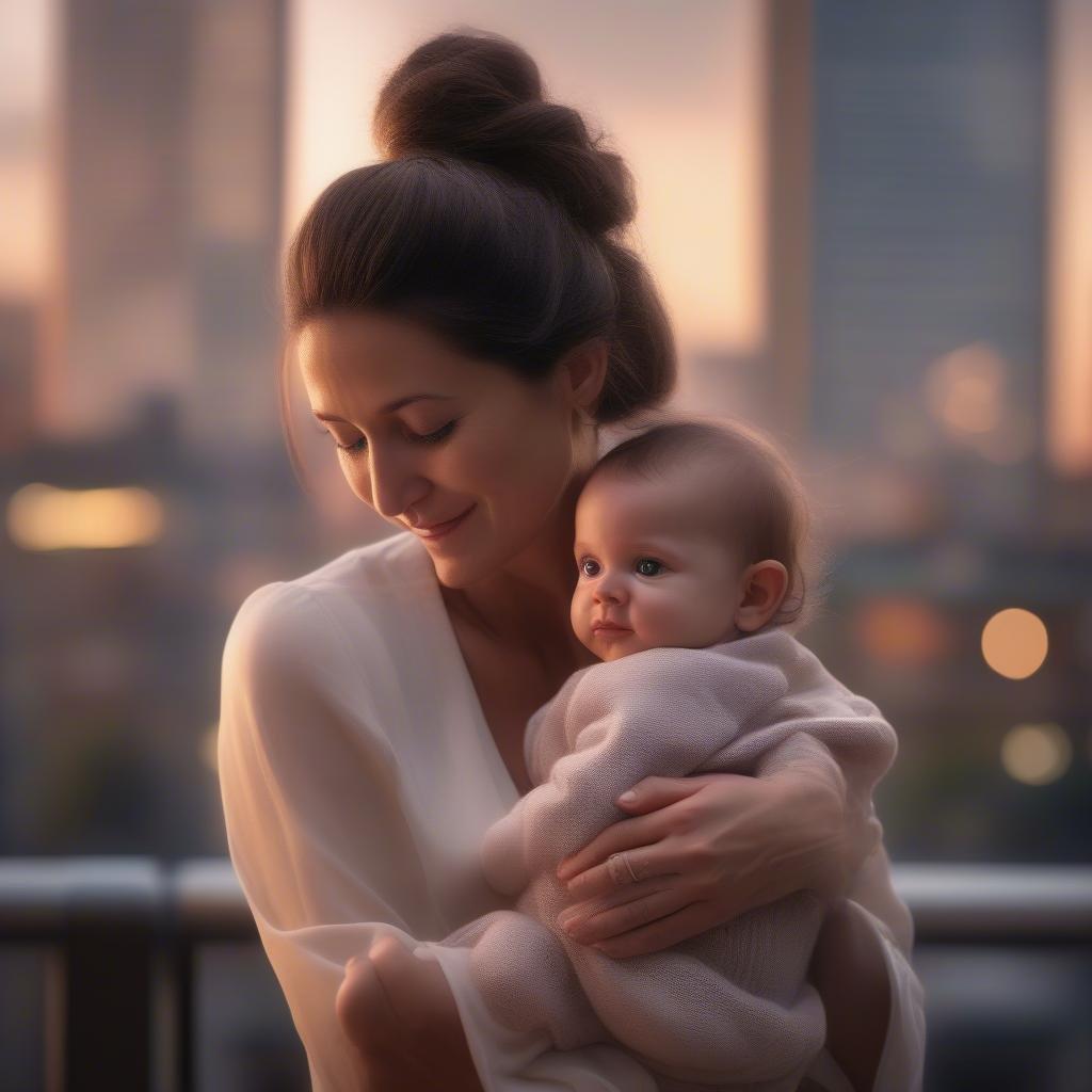 A tender embrace between a mother and her newborn baby, celebrating the love that comes with being a parent. This image embodies the special bond on this Mother's Day.