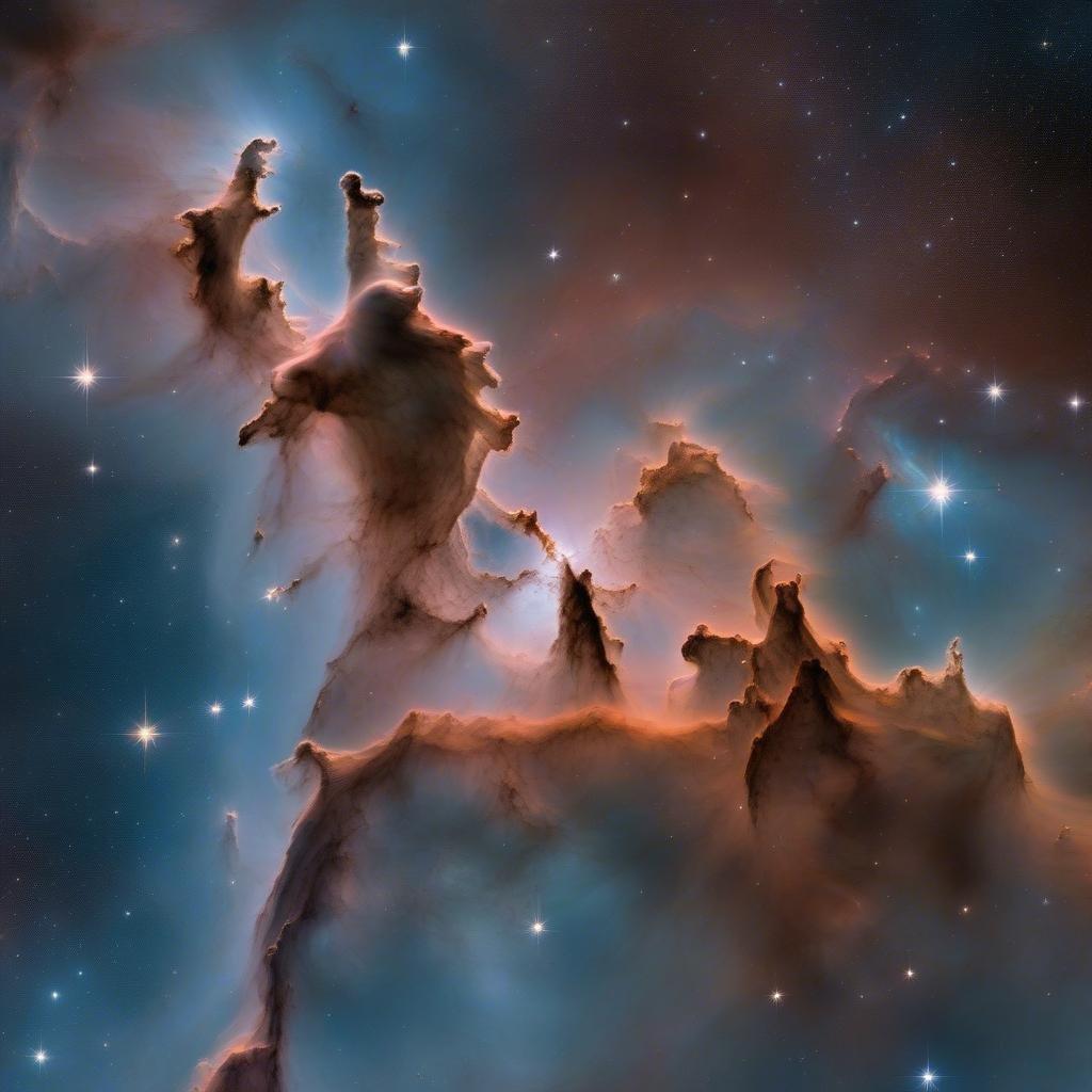 Explore the cosmos in this breathtaking view of a nebula. Amidst the stars, you'll find clouds of gas and dust that form the birthplace for new planets. This is a scene from the depths of space where our solar system resides.