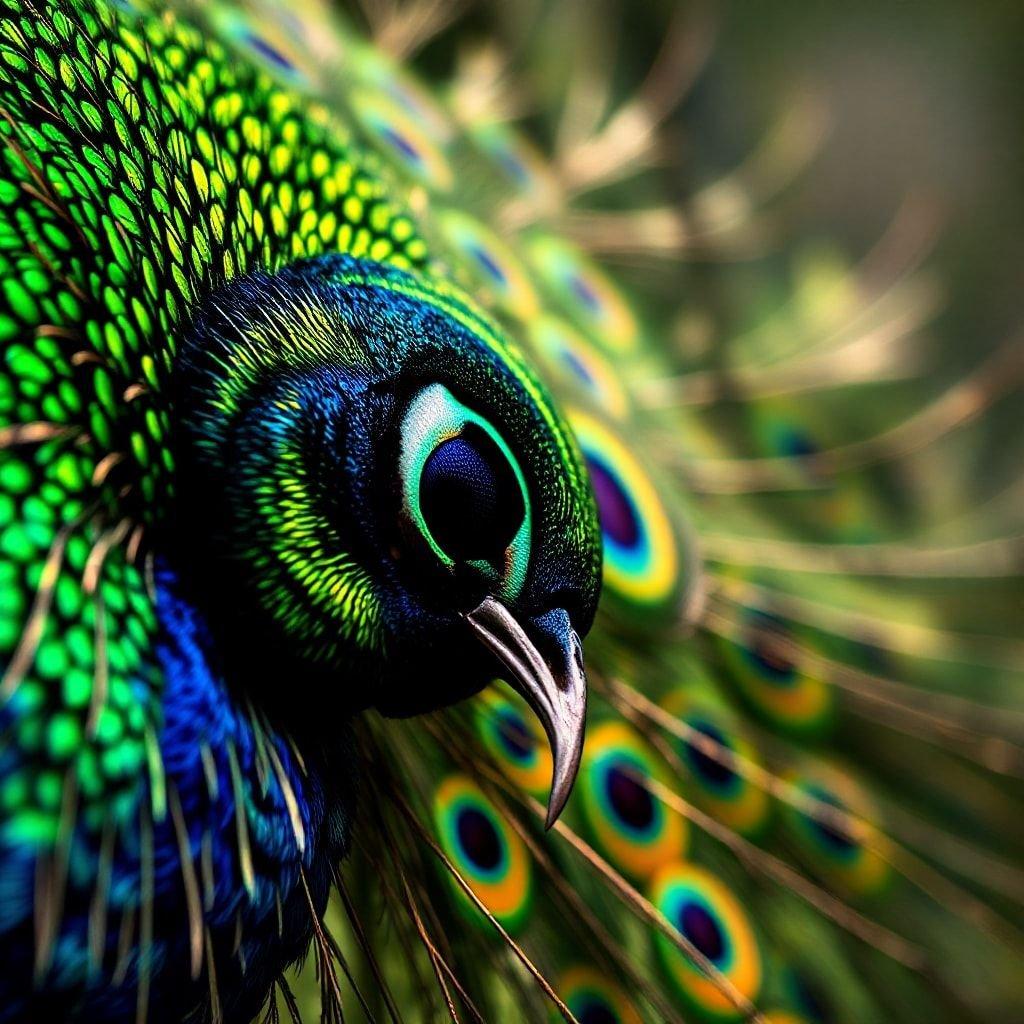 Bring the beauty of this peacock feather into your digital space with this stunning wallpaper. Featuring vibrant hues and detailed textures, it's a captivating centerpiece for any desktop or mobile device.