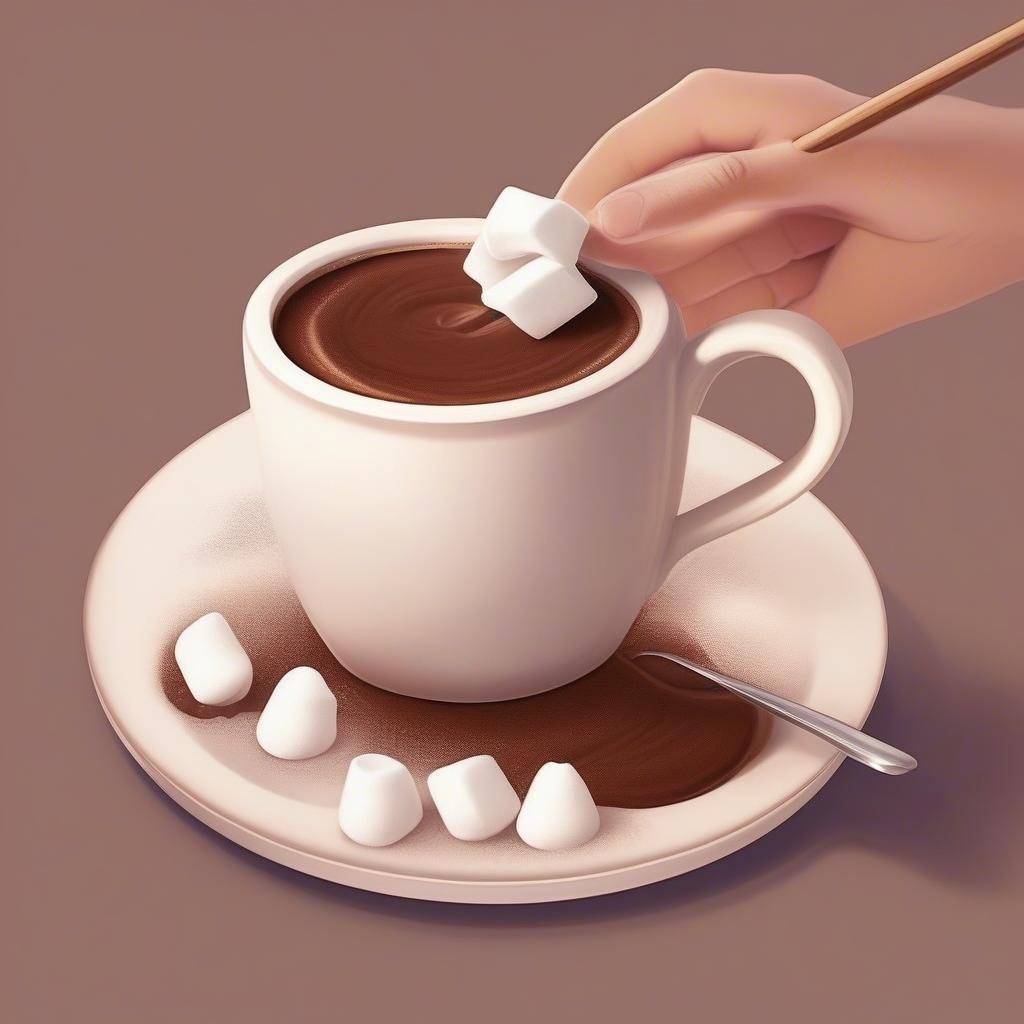 Satisfy your sweet tooth with this delicious chocolate coffee topped with marshmallows.