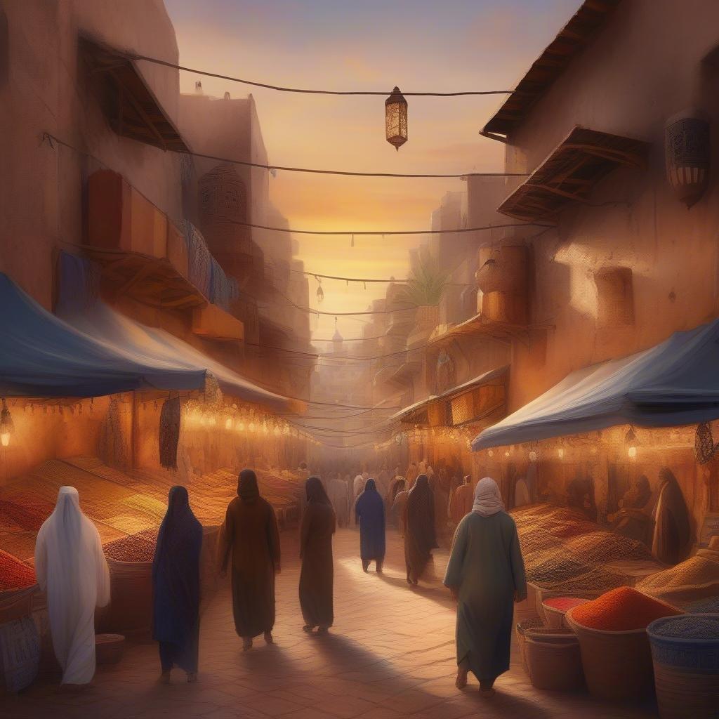 Experience the vibrant energy of Marrakech's souk at sunset, where the air is filled with the aroma of spices and the sound of merchants calling out their wares.