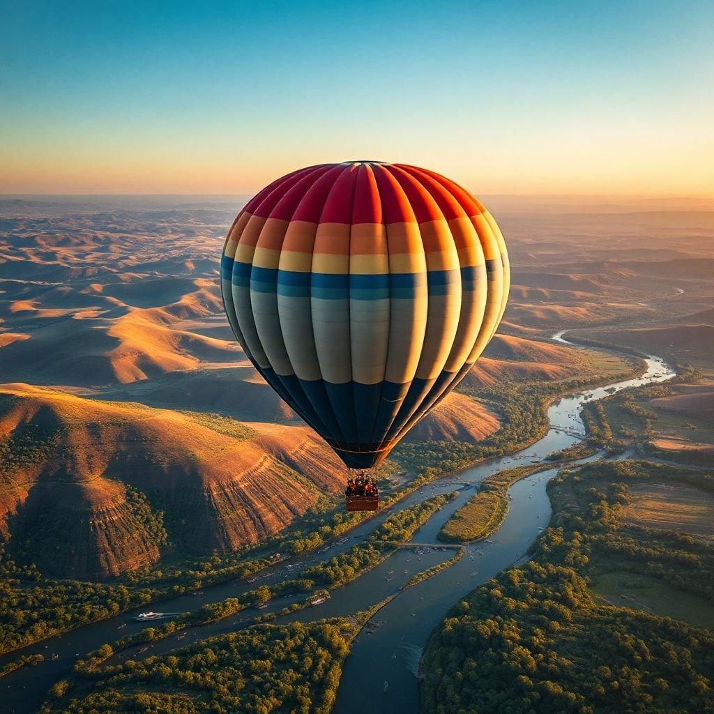 Experience the thrill of a sunset hot air balloon flight over stunning mountain landscapes. This adventurous journey is perfect for wellness and self-discovery.