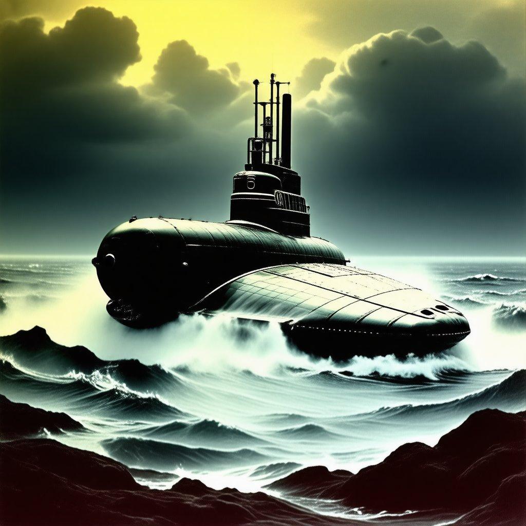 Explore the depths with our submarine, as we navigate through the waves. The perfect image for those who love marine life or are interested in naval technology.