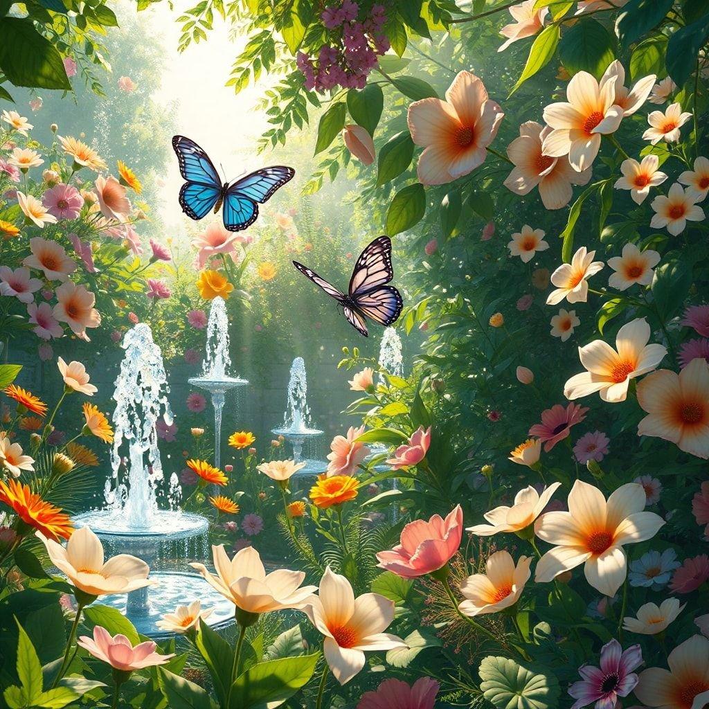 Get ready to be transported to a whimsical world of wonder with this enchanting wallpaper featuring butterflies in a garden. Perfect for kids and cartoon lovers, this image is sure to delight and inspire.