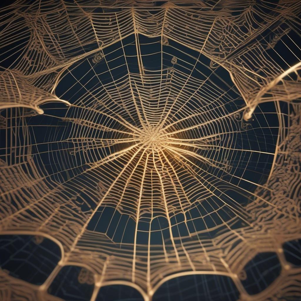 This mesmerizing wallpaper captures the intricate beauty of spiderwebs against a dark backdrop. Perfect for desktop and mobile devices.