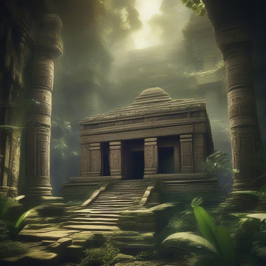 Explore the mystical realm of ancient ruins, where history meets fantasy in this captivating wallpaper.