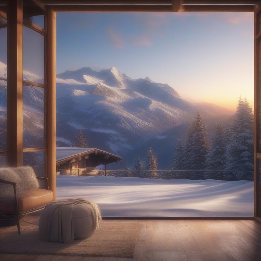 Cozy chalet with stunning mountain view, perfect for relaxation after skiing or hiking.