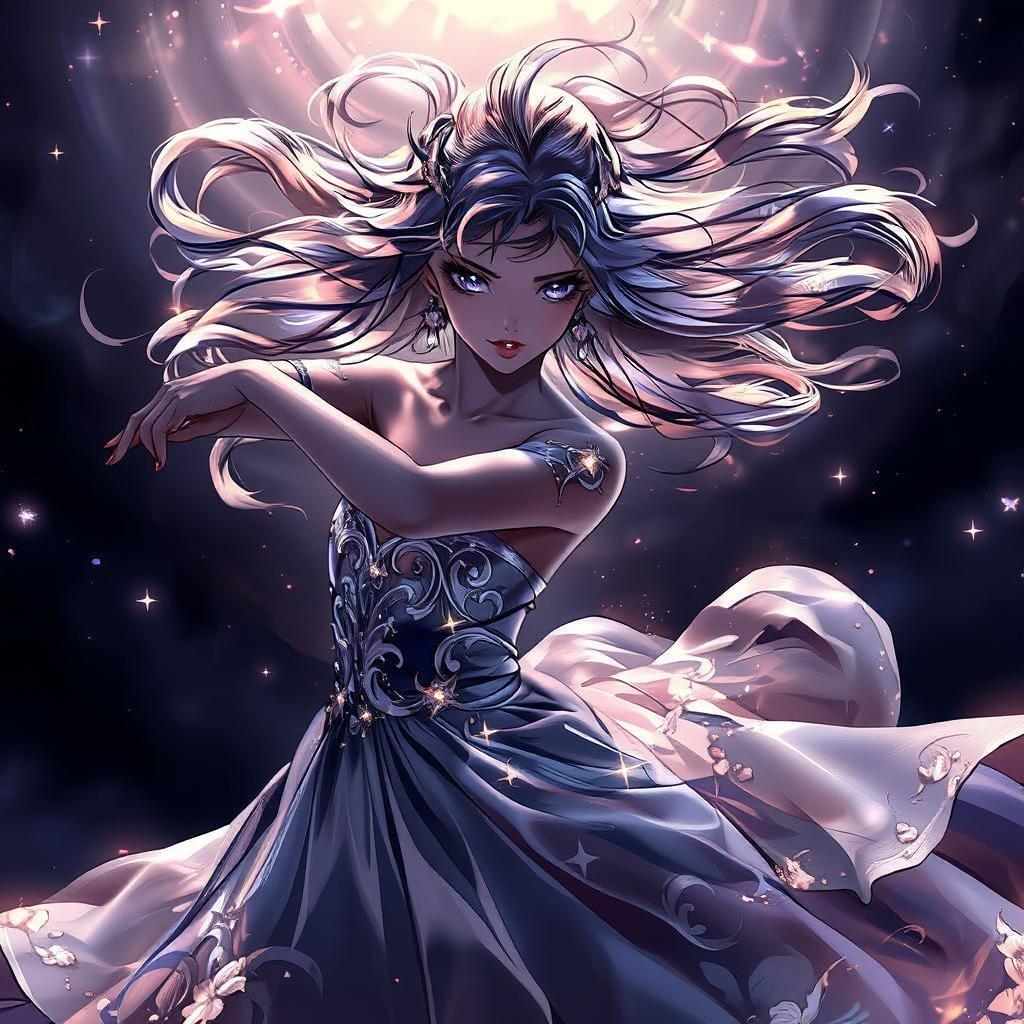 This stunning anime-style ballerina wallpaper captures the essence of elegance and grace. With her flowing gown and intricate details, she embodies the beauty of dance.