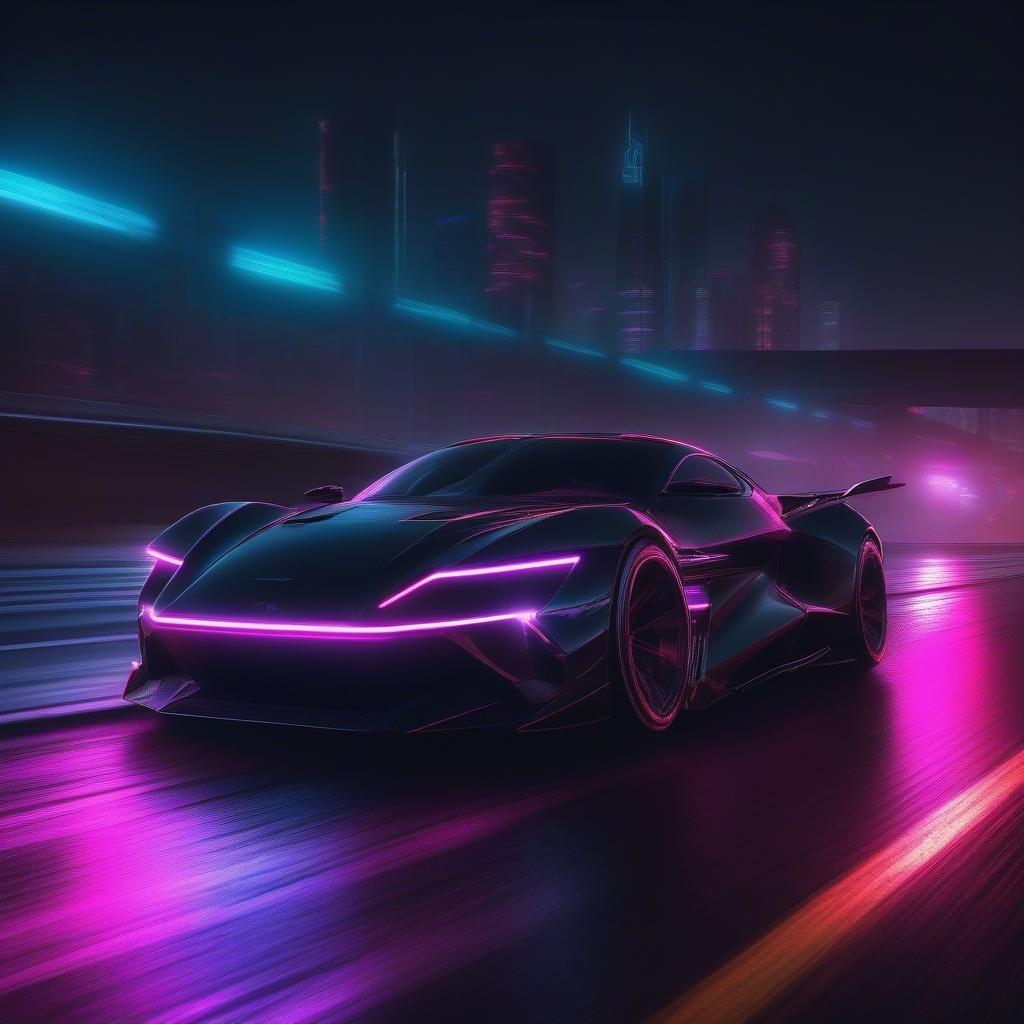 Immerse yourself in the vibrant world of neon and cyberpunk with this captivating wallpaper.