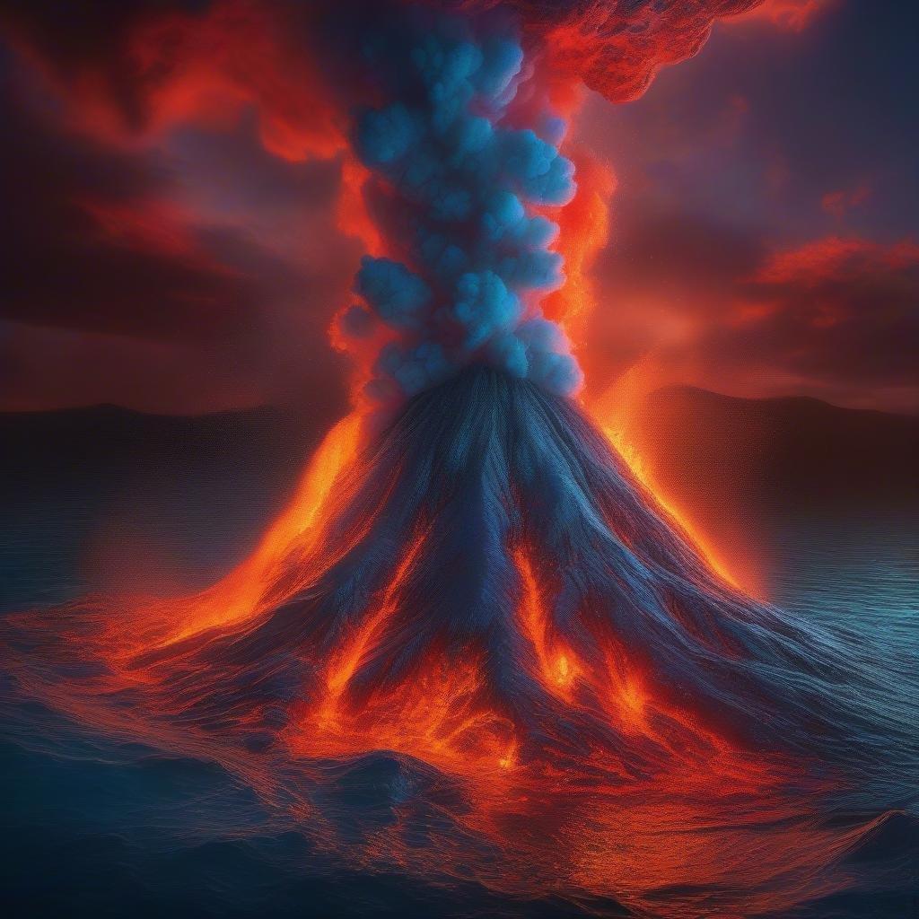 A stunning wallpaper of an underwater volcano erupting, capturing the beauty and power of the ocean's depths.