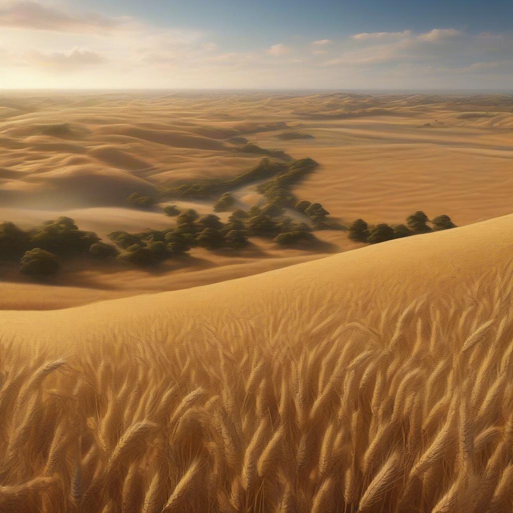 A serene landscape of sand dunes under the warm glow of the setting sun.