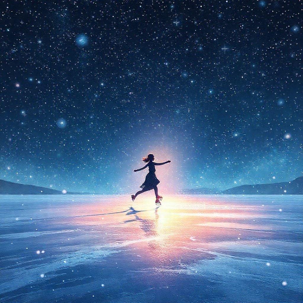 This stunning wallpaper captures the magic of ice skating under the stars, perfect for desktop and mobile use. The serene atmosphere and breathtaking scenery make it an ideal choice for anyone looking to add a touch of winter wonderland to their device.