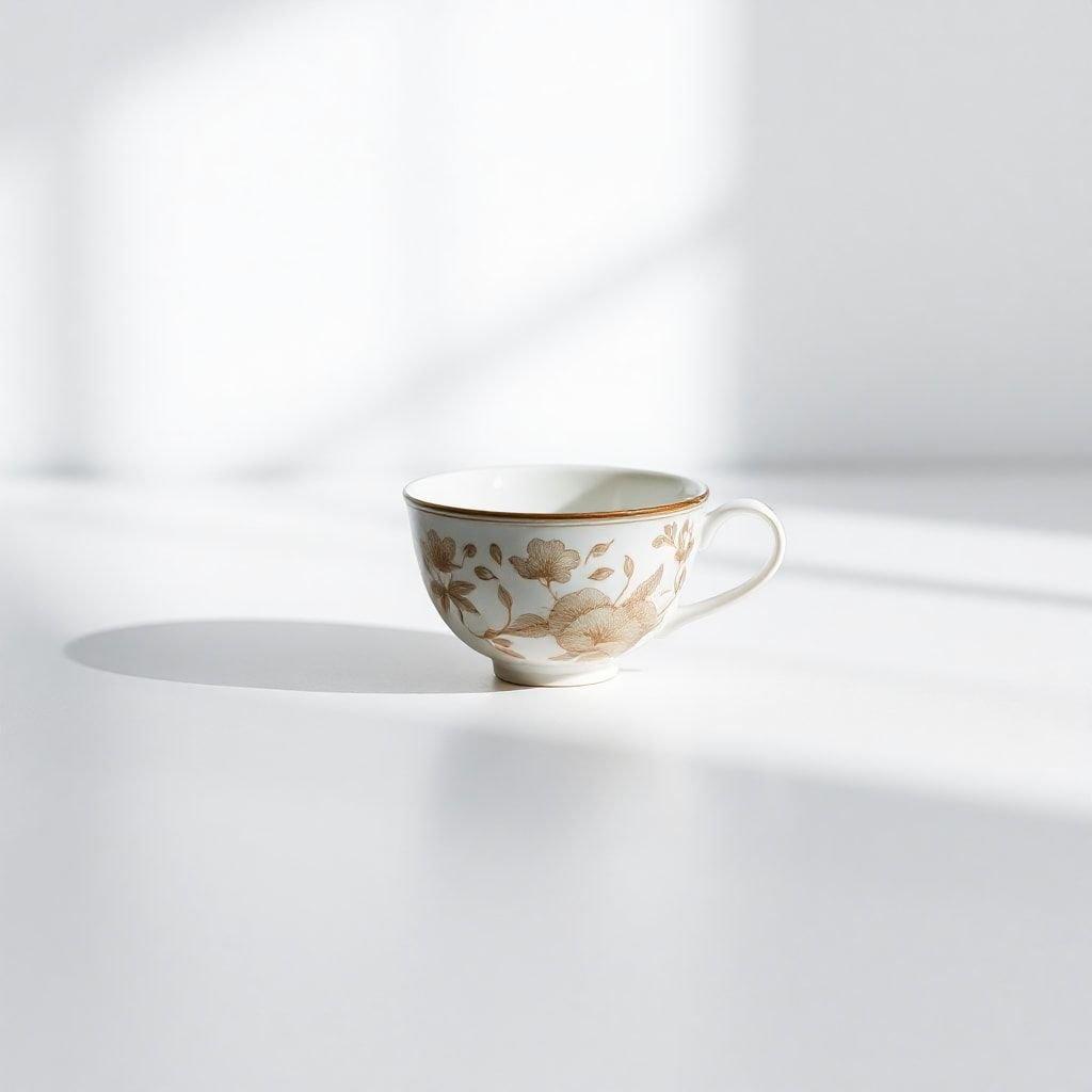 Disfruta de tu té favorito en la calidez de la elegancia minimalista con esta clásica taza de té floral. La simplicidad del diseño la convierte en una opción perfecta para cualquier decoración del hogar, ya sea que estés sirviendo el desayuno o simplemente disfrutando de un tiempo a solas.