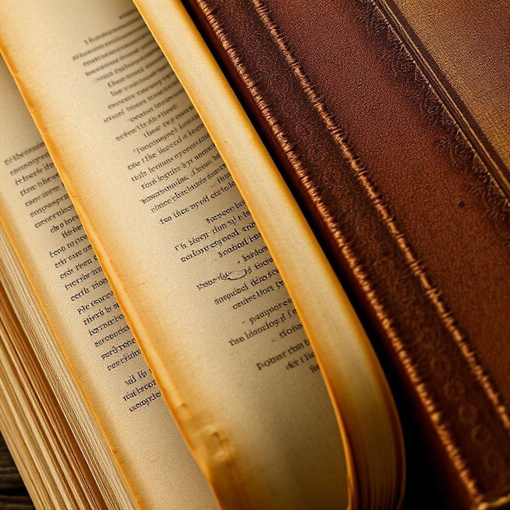 Vintage leather-bound books with gilded edges, suggesting a sense of antiquity and elegance.