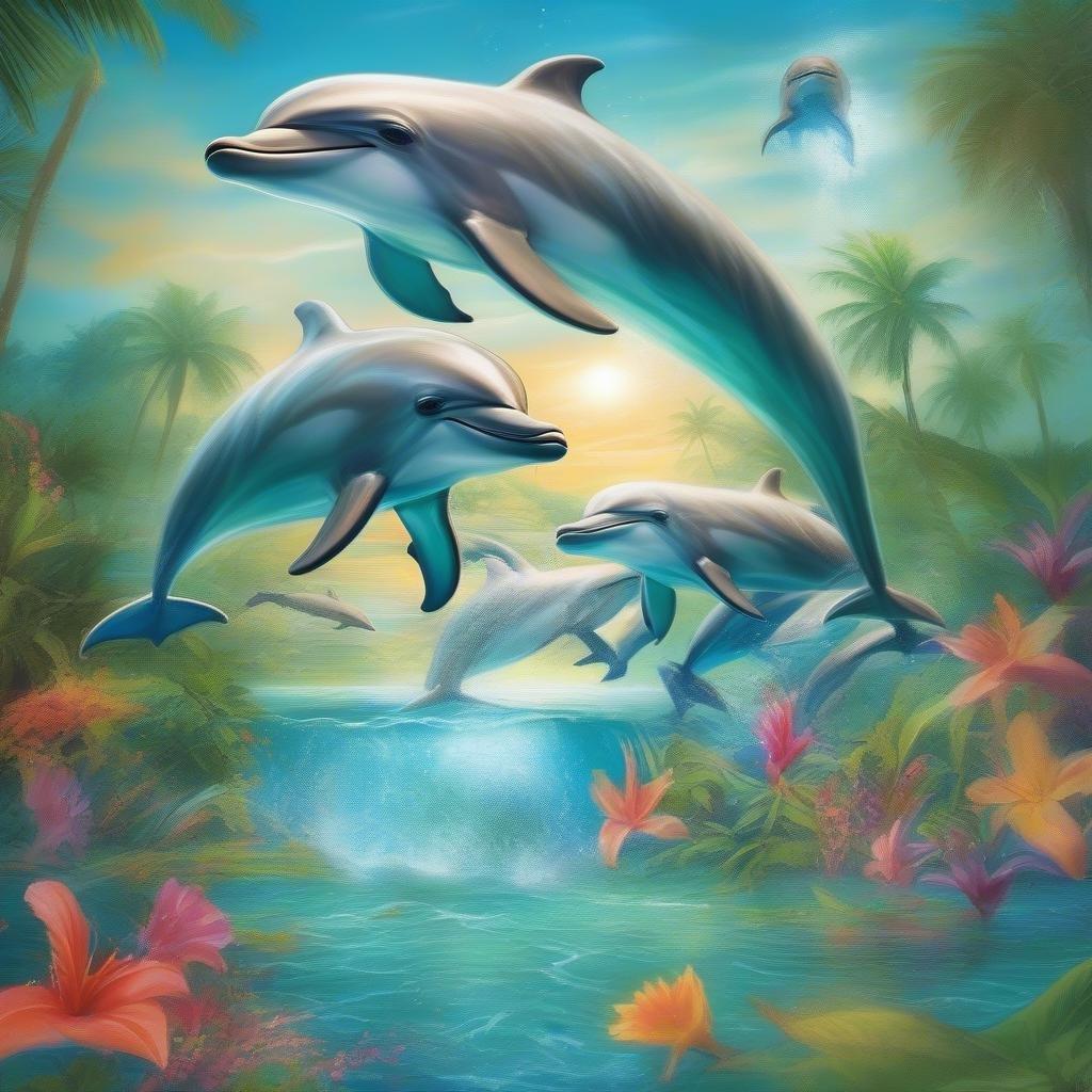 Immerse yourself in the serene beauty of this dolphin wallpaper, perfect for desktop and mobile backgrounds.