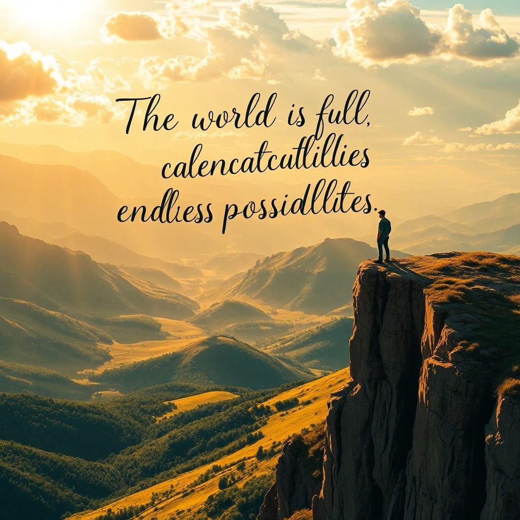 The world's potential is immeasurable. Each day holds new opportunities.