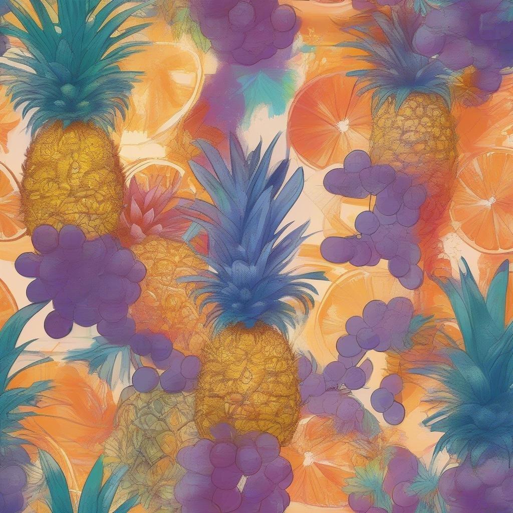 A vibrant array of tropical fruits set against a colorful backdrop, perfect for a fresh and cheerful wallpaper.