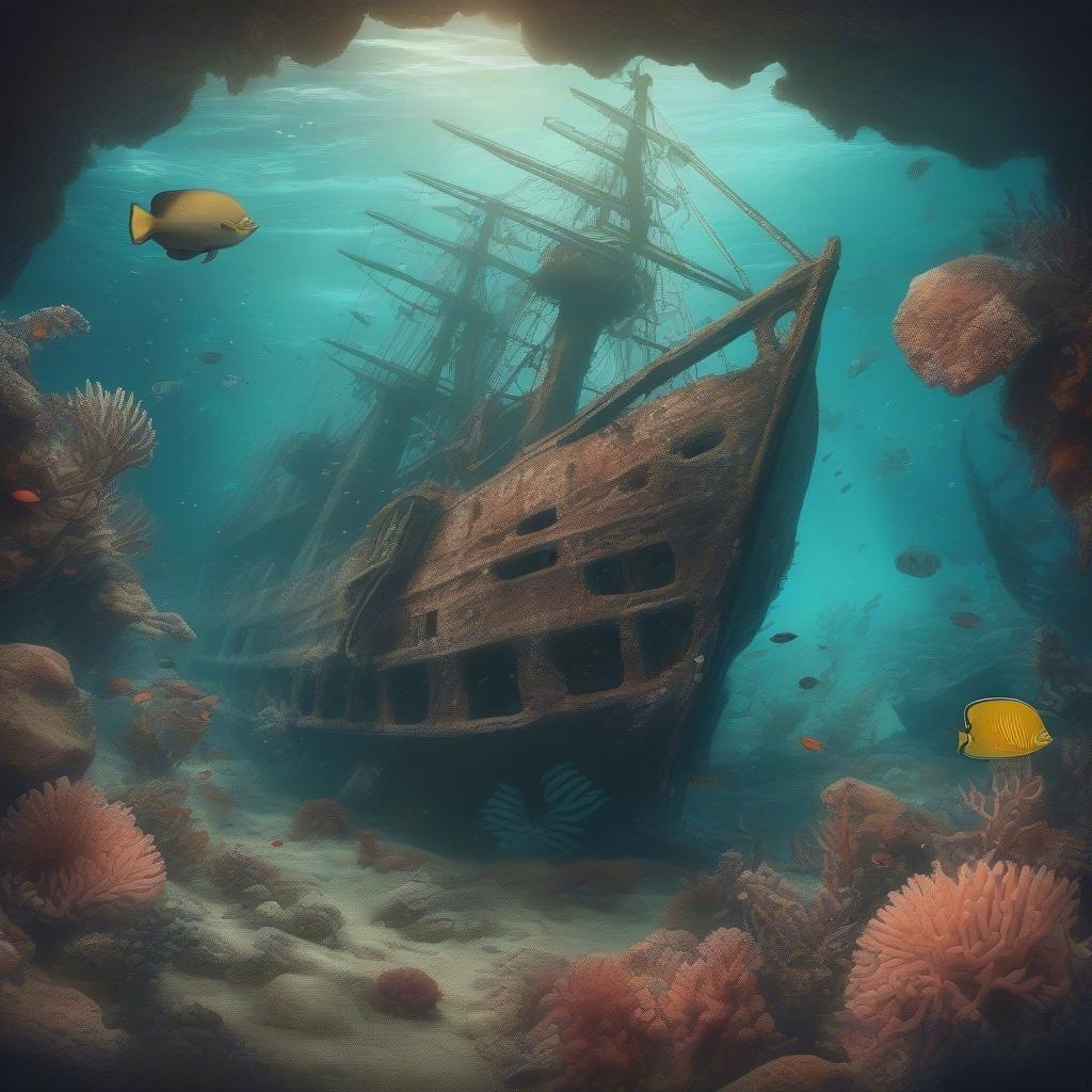 The beauty of the ocean floor unfolds as we dive into a sunken ship in the heart of marine life.