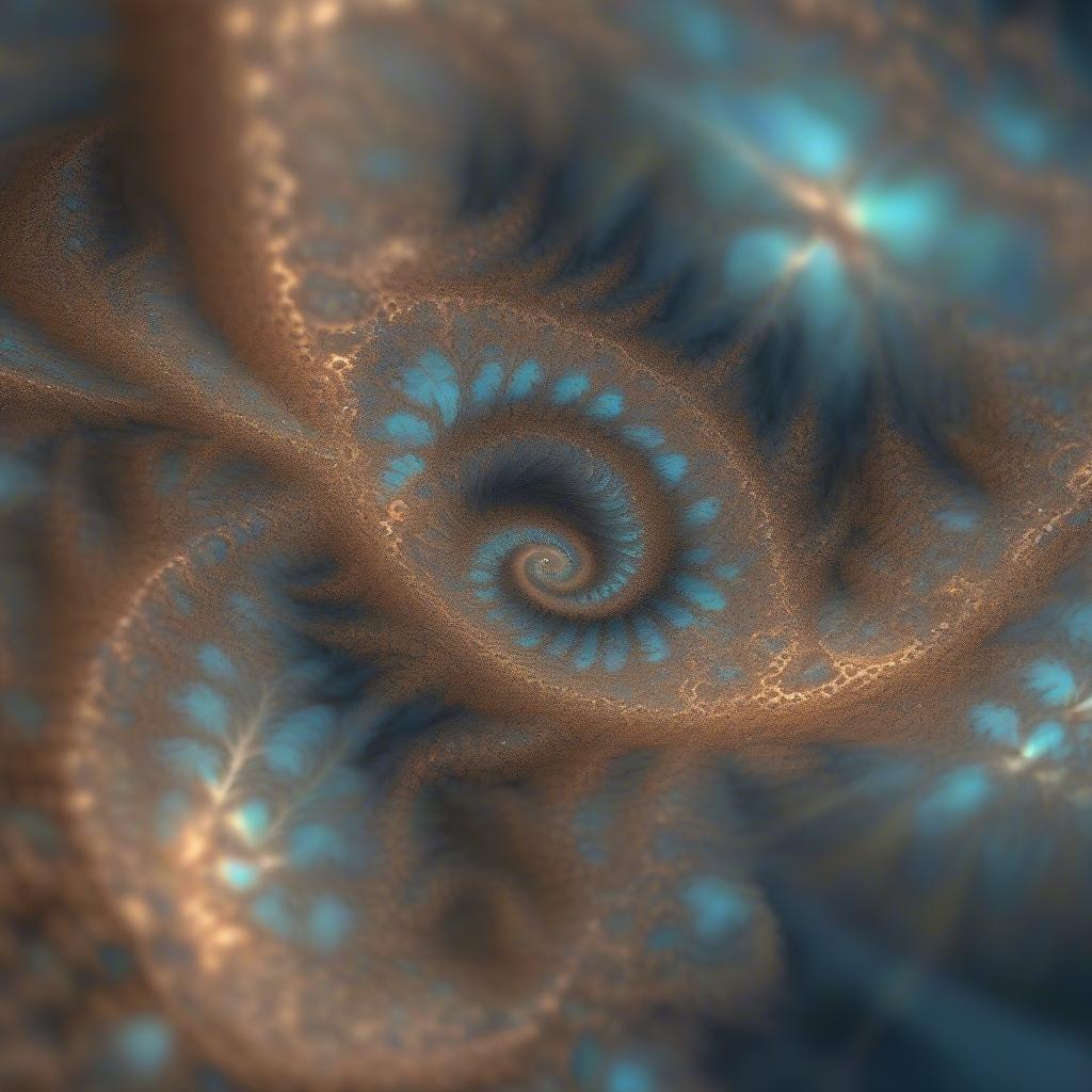 Spectacular, intricate fractal pattern with swirling spirals in shades of blue against a deep background. A mesmerizing digital art wallpaper for desktop and mobile.