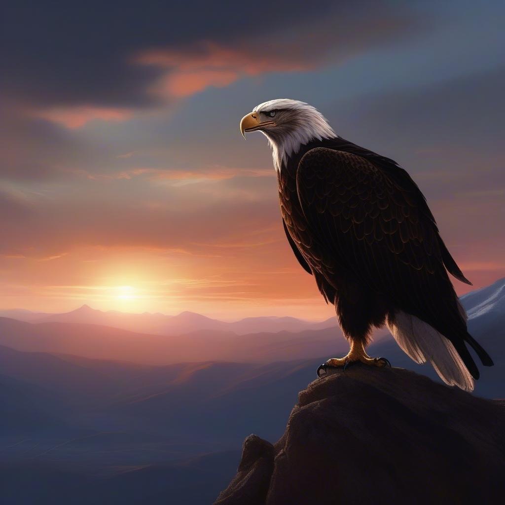 Celebrate Independence Day with this stunning wallpaper featuring an eagle in front of an American flag.