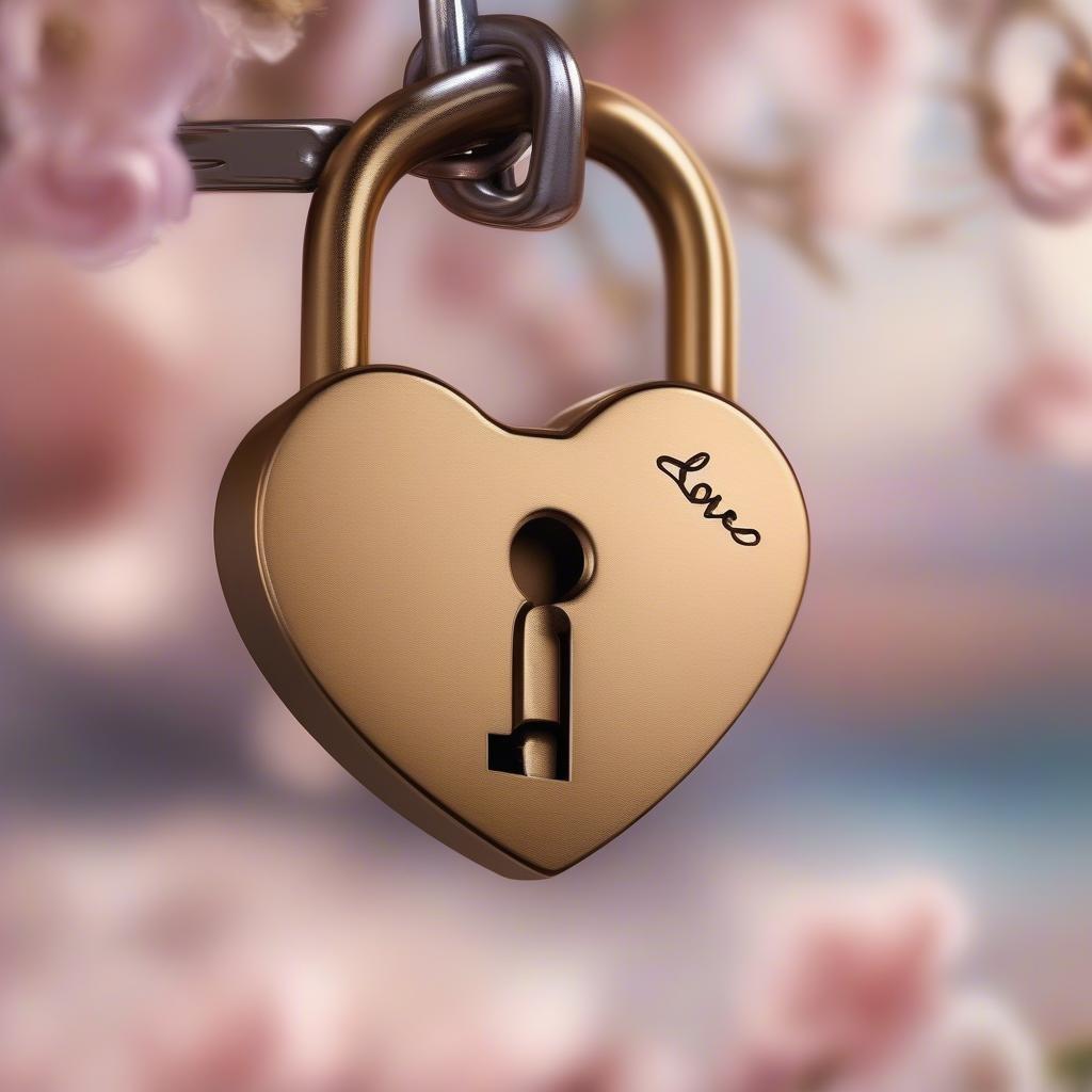 This beautiful wallpaper captures the essence of Valentine's Day with a golden love lock heart, symbolizing eternal affection. Perfect for setting as your desktop or mobile background for a romantic touch.