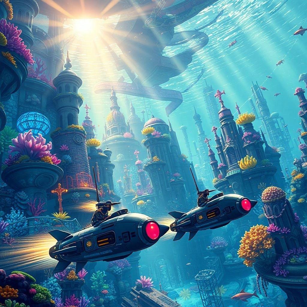 Dive into the world of gaming with this stunning underwater cityscape wallpaper. Perfect for desktop and mobile use, this image transports you to a futuristic metropolis beneath the waves. The vibrant colors and intricate details make it a must-have for any gamer's collection.