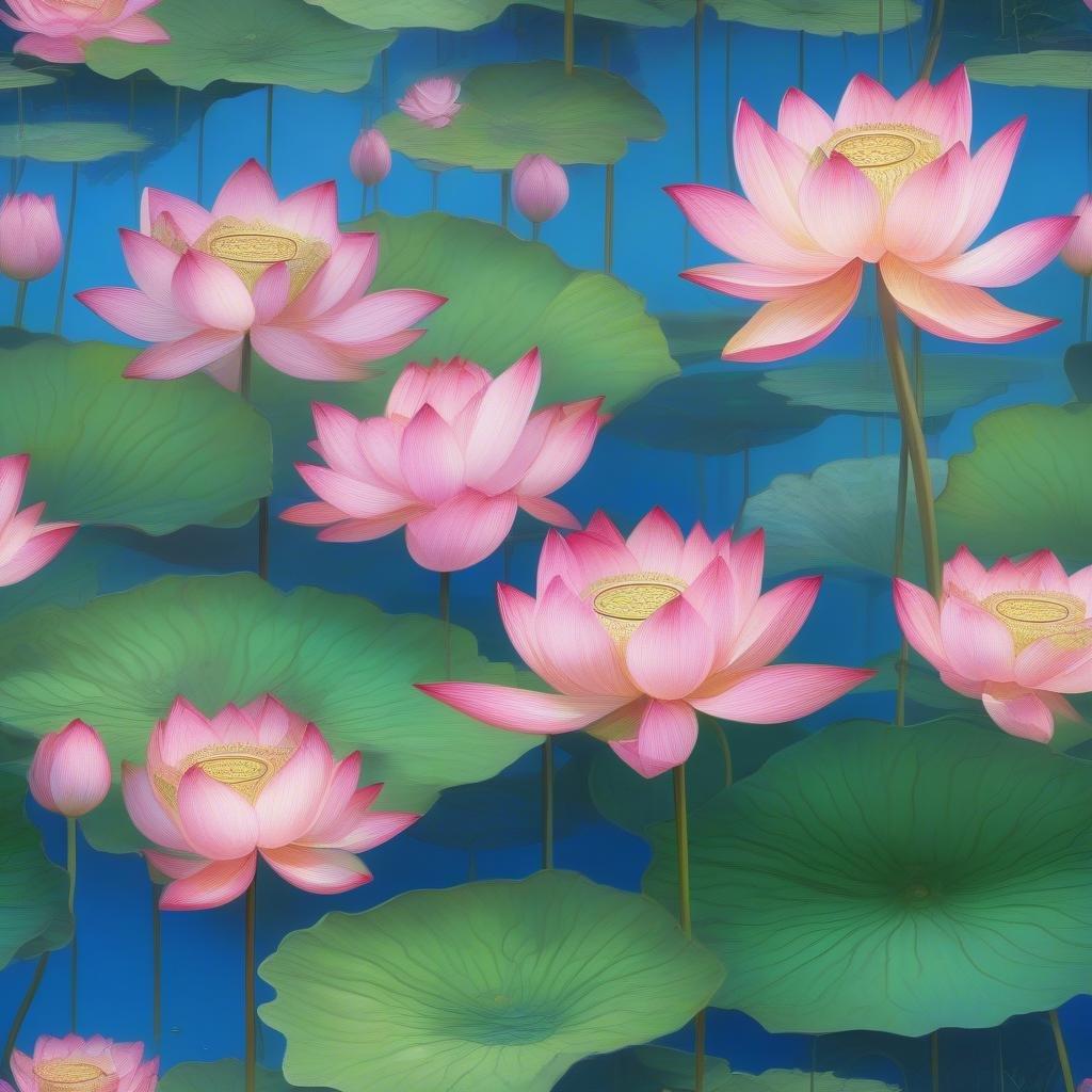 Experience the tranquility of a water lily pond in full bloom. This wallpaper brings you a piece of serene beauty, perfect for setting a peaceful and mindful atmosphere on your desktop or mobile device.