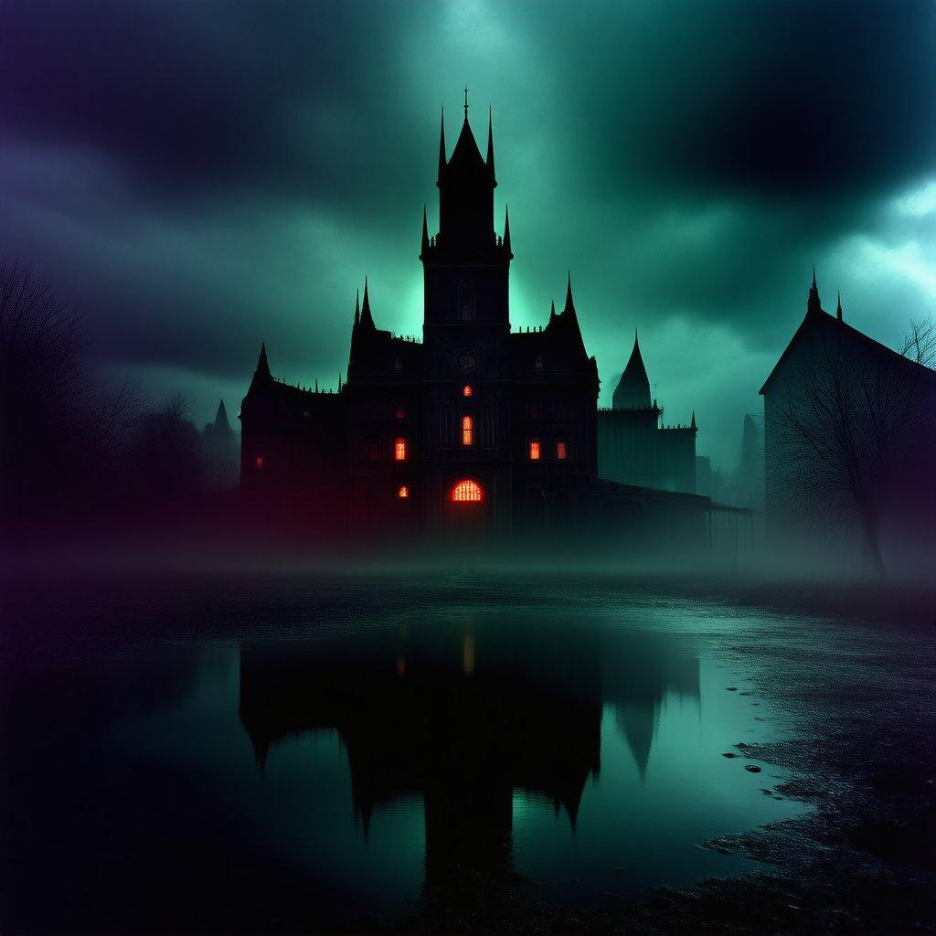 Immerse yourself in the eerie atmosphere of this haunted castle wallpaper, perfect for adding a touch of mystery to your desktop or mobile device.