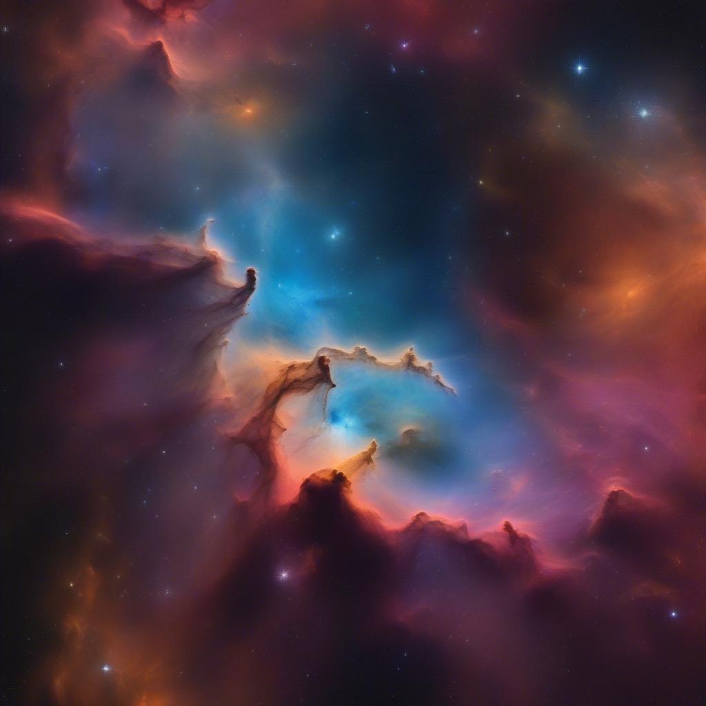 This stunning abstract wallpaper brings the cosmos to your screen, featuring a mesmerizing blend of colors and shapes that evoke the beauty of space.