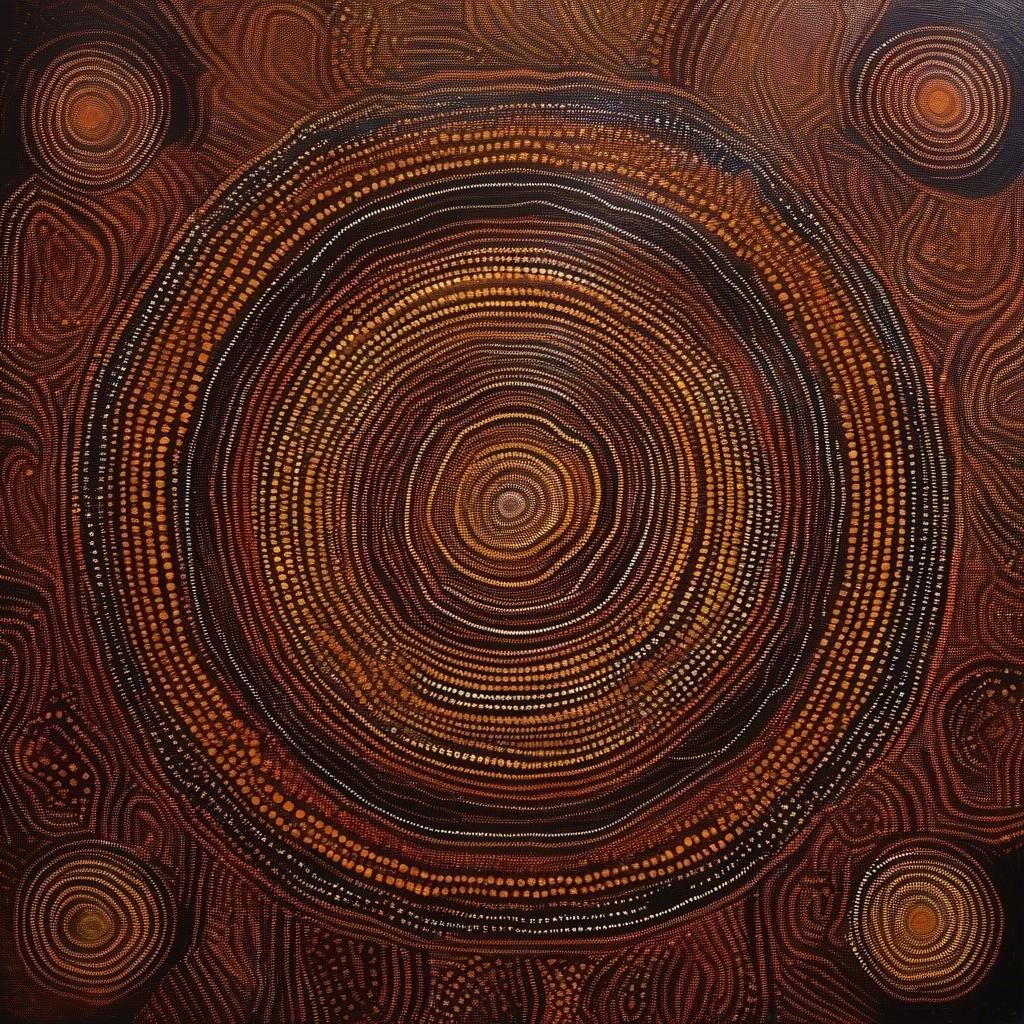 This stunning abstract artwork features a vibrant spiral pattern in shades of brown and orange, creating a sense of depth and movement.