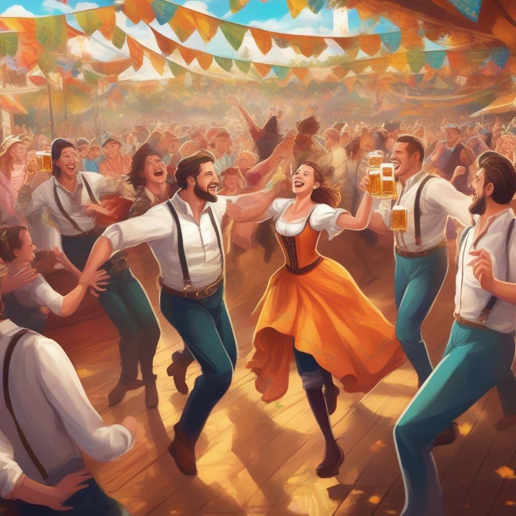 Get into the festive spirit with this vibrant Oktoberfest wallpaper, perfect for adding a touch of German culture to your desktop or mobile device.