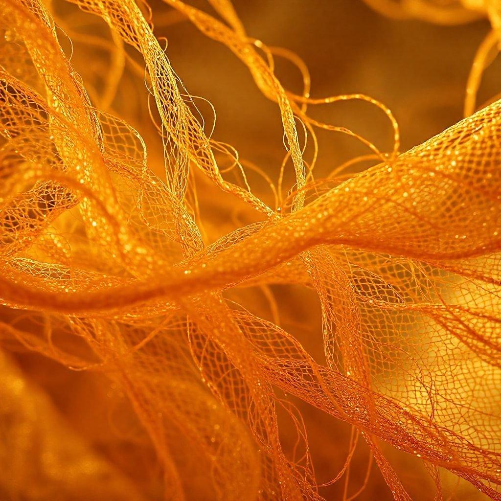 A mesmerizing close-up of a yellow net with an intricate texture, perfect for desktop backgrounds.