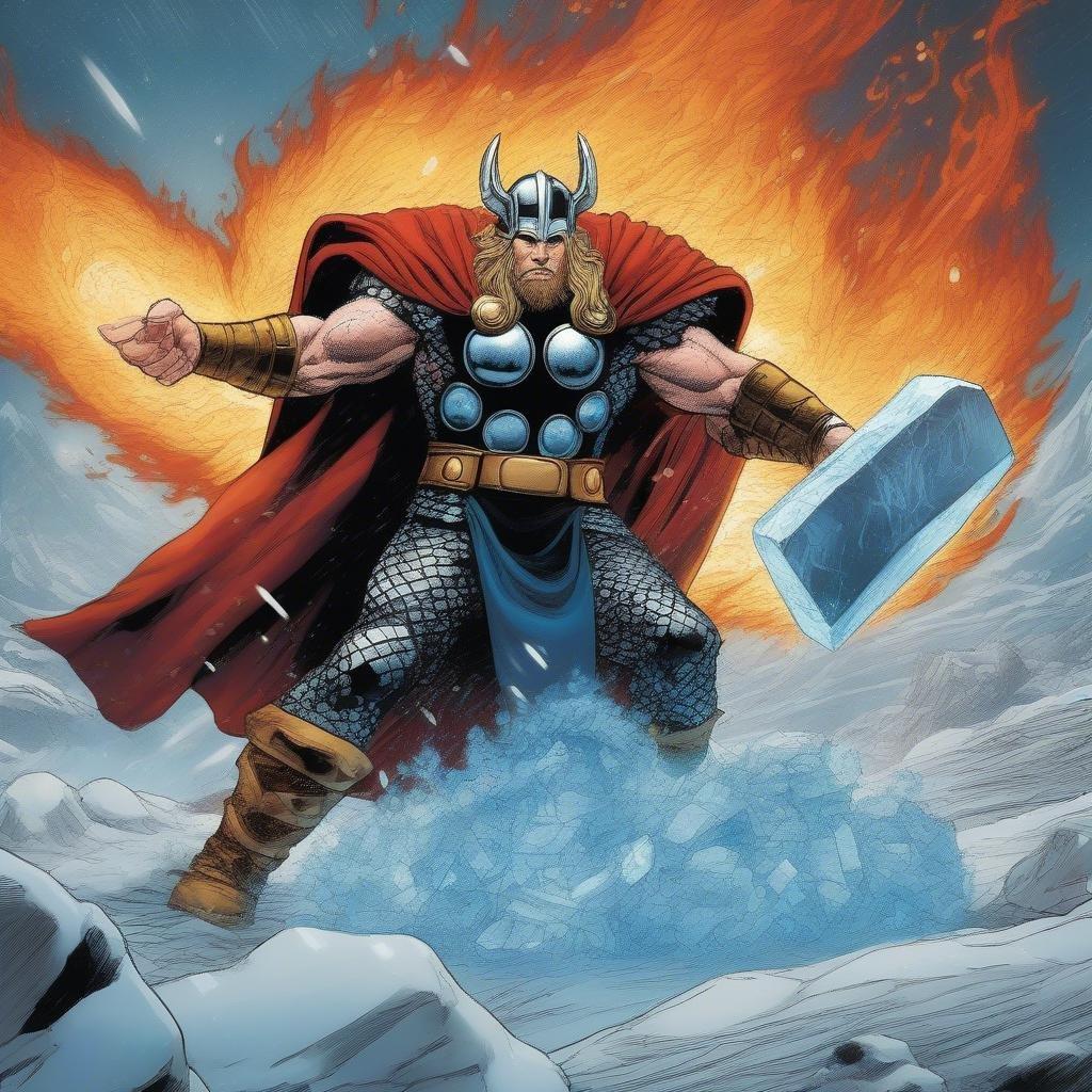 Gør dig klar til at frigive kraften fra de nordiske guder med dette episke Thor-baggrundsbillede, der viser den mægtige Thor stående højt midt i en stormfuld baggrund.