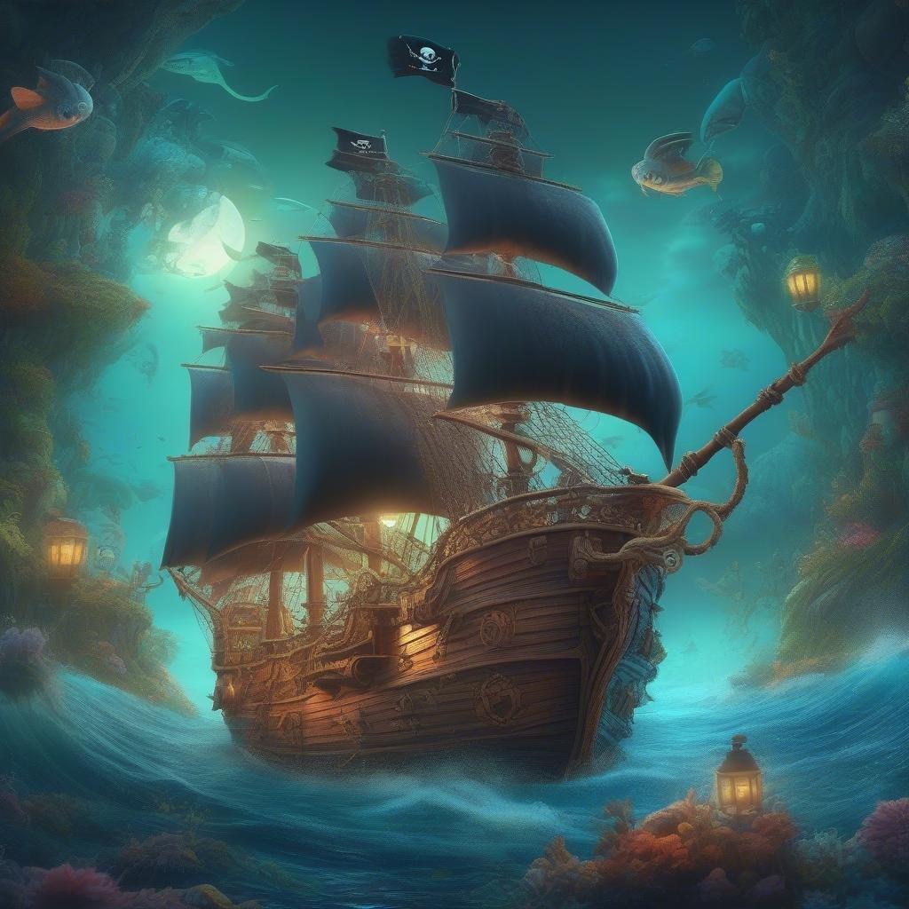 This wallpaper is a great choice for anyone who loves pirates and adventure. The image of a pirate ship in the ocean is sure to bring a sense of excitement and adventure to your desktop or mobile device.