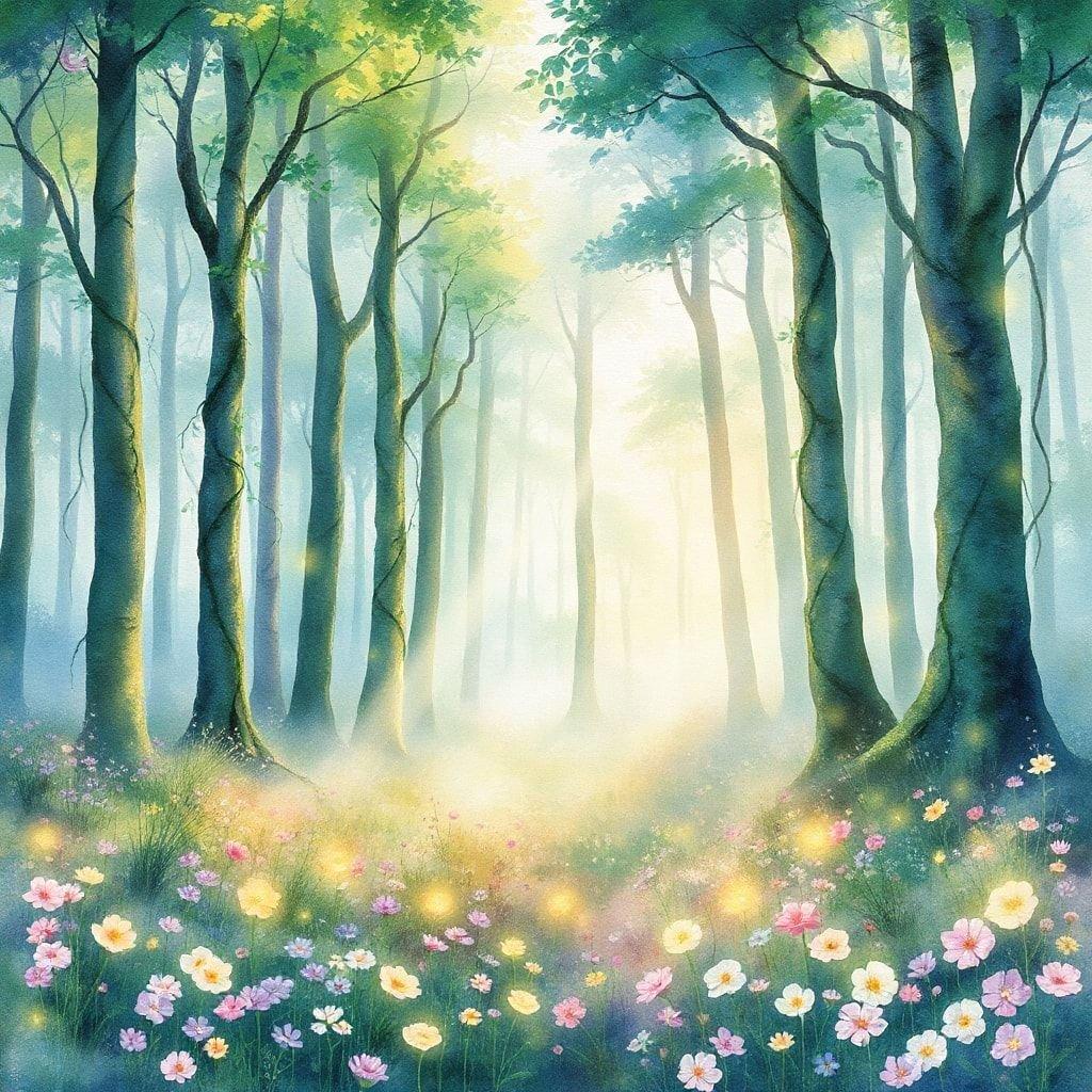 Enter the enchanted forest, where fairies dance in the moonlight and the air is perfumed with the scent of flowers. Follow the path through the trees, and let the mist guide you to your destiny.