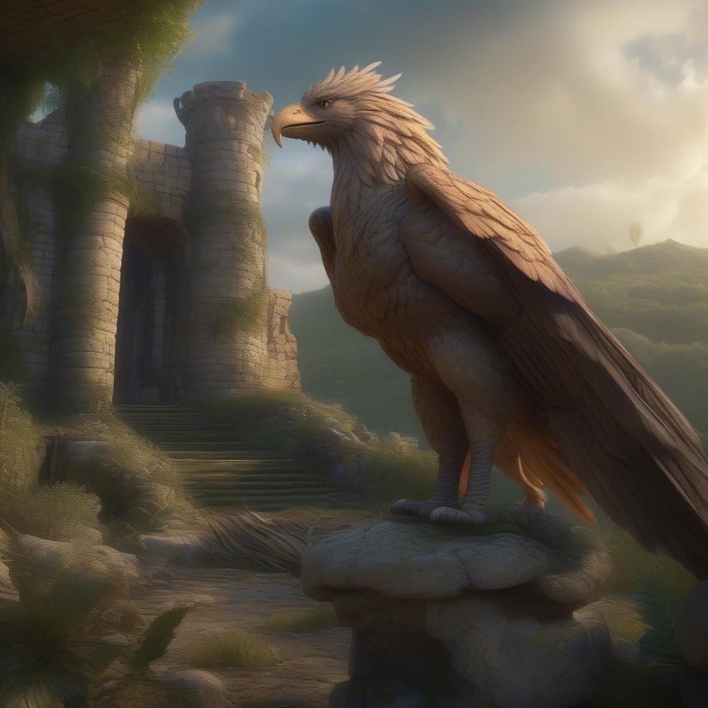 Get ready to be transported to a world of fantasy with this stunning griffin wallpaper. With its majestic wings spread wide and its piercing eyes, this creature is sure to captivate your imagination.