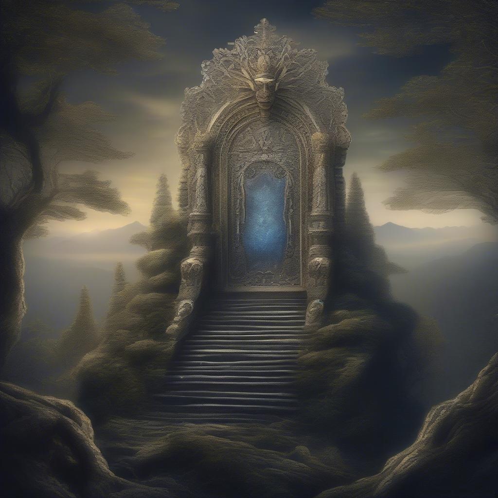 This fantasy portal wallpaper transports you to a world of wonder and magic, perfect for desktop and mobile use.