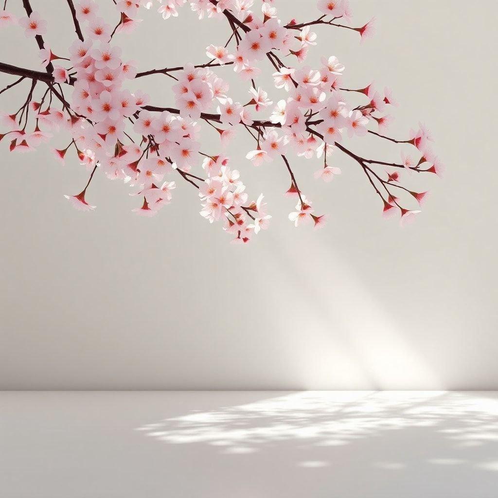 This beautiful wallpaper features a stunning cherry blossom tree in full bloom, perfect for adding a touch of elegance and sophistication to any room. The delicate pink flowers and slender branches create a serene and peaceful atmosphere, making it ideal for a bedroom or living room.