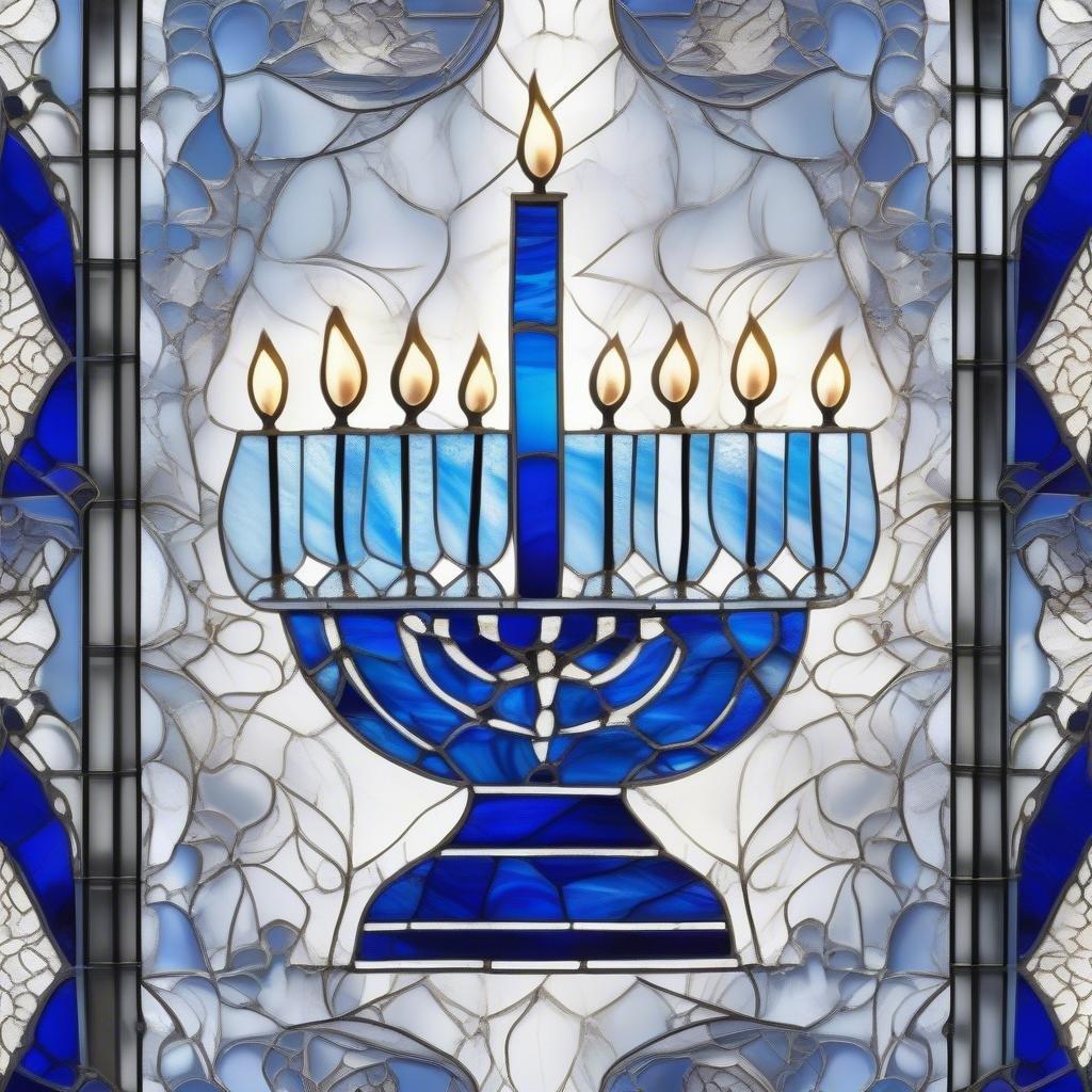 This beautiful wallpaper captures the essence of Hanukkah, the Jewish festival of light. The image features a stunning stained glass menorah, symbolizing the miracle of the oil that burned for eight days in the rededicated Temple in Jerusalem. The menorah is set against a backdrop of vibrant colors, representing the joy and celebration of the holiday. This wallpaper is perfect for anyone looking to add a touch of Hanukkah spirit to their digital devices.