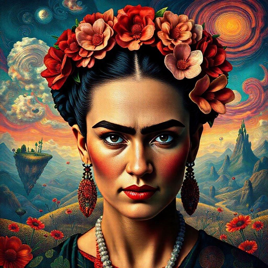 The legendary Mexican artist, Frida Kahlo, immortalized in this wallpaper. Known for her striking self-portraits and bold use of color, this image captures the essence of her artistry.