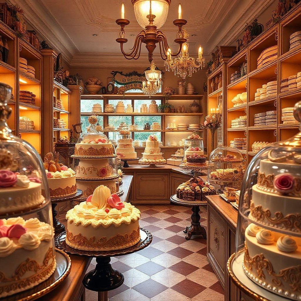 Step into a world of sweet temptations with this image, showcasing the delightful variety of cakes available in a bakery. From classic favorites to unique creations, each cake is meticulously crafted to entice your taste buds.