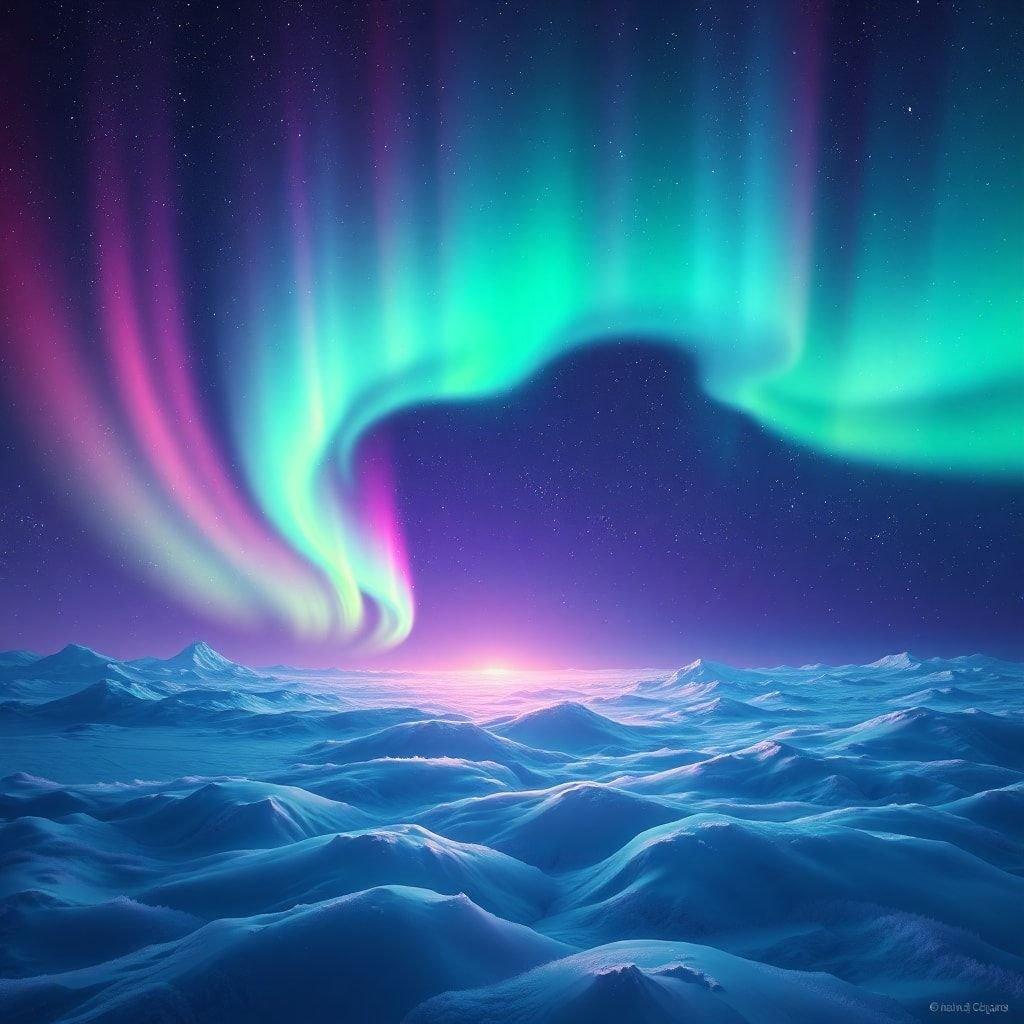 Este impresionante fondo de pantalla de aurora boreal es perfecto para cualquiera que ame la belleza del mundo natural. Los colores vibrantes y los patrones hipnotizantes te transportarán a un mundo de maravillas y asombro.