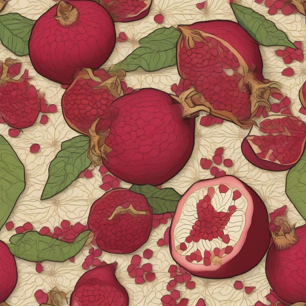 A vibrant pattern featuring an array of pomegranates in various shades, creating a lively, textured backdrop for your devices.