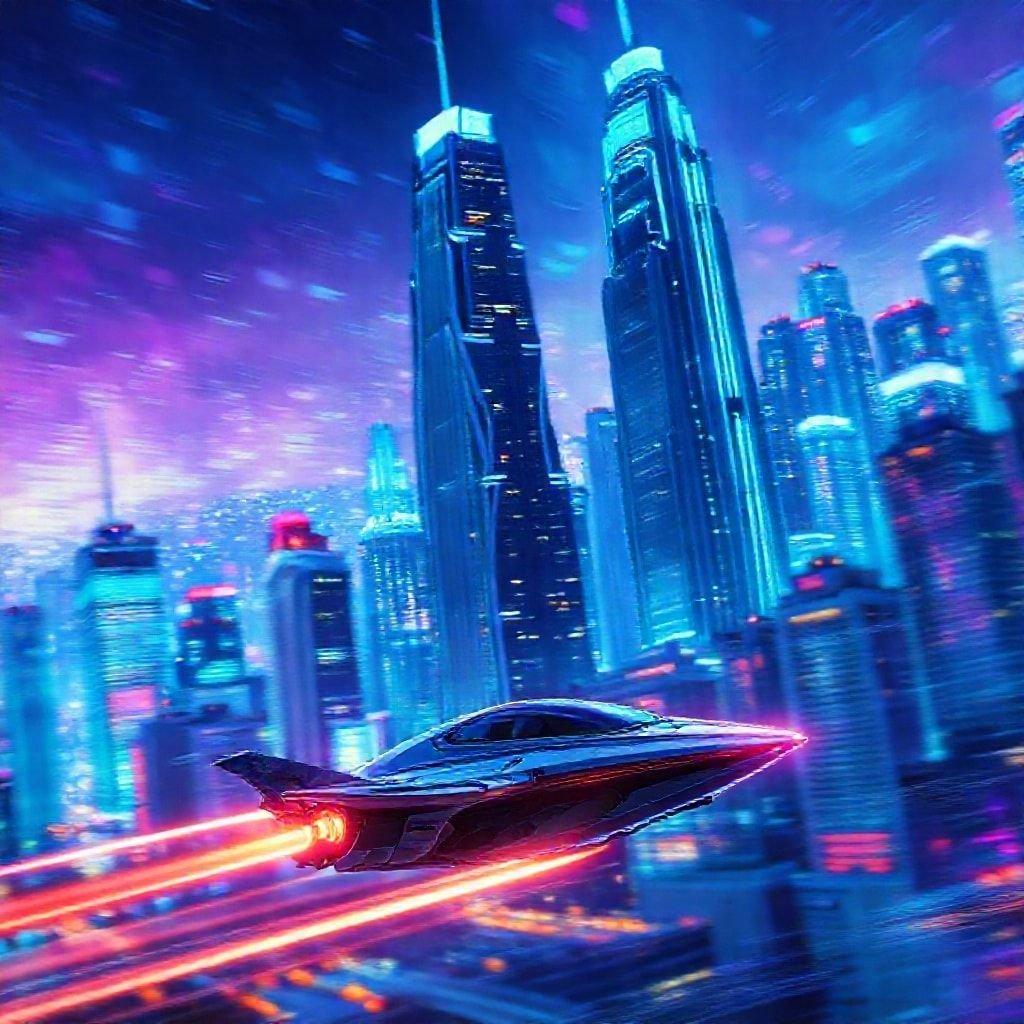 Experience the vibrant world of anime with this stunning futuristic cityscape wallpaper, featuring flying cars and neon-lit skyscrapers. Perfect for desktop and mobile use, this wallpaper captures a moment of tranquility in the bustling city.