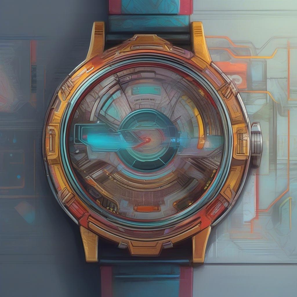 A futuristic watch with intricate circuitry, perfect for steampunk fans.